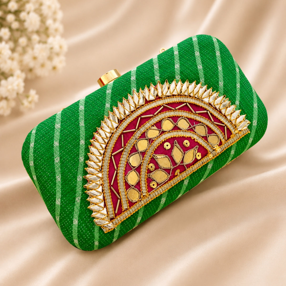 Leher Clutch Bag (Green)