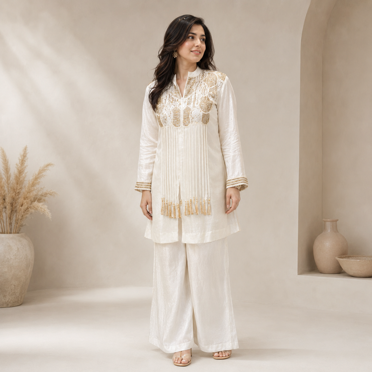 Pakhizah White Golden Set