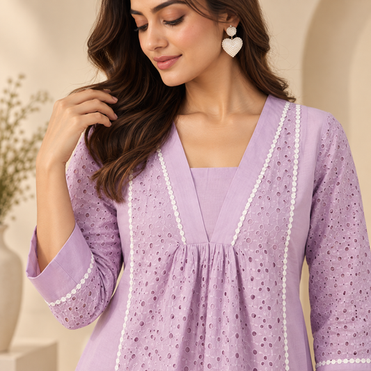 Lavender Eyelet Grace Co-Ord Set