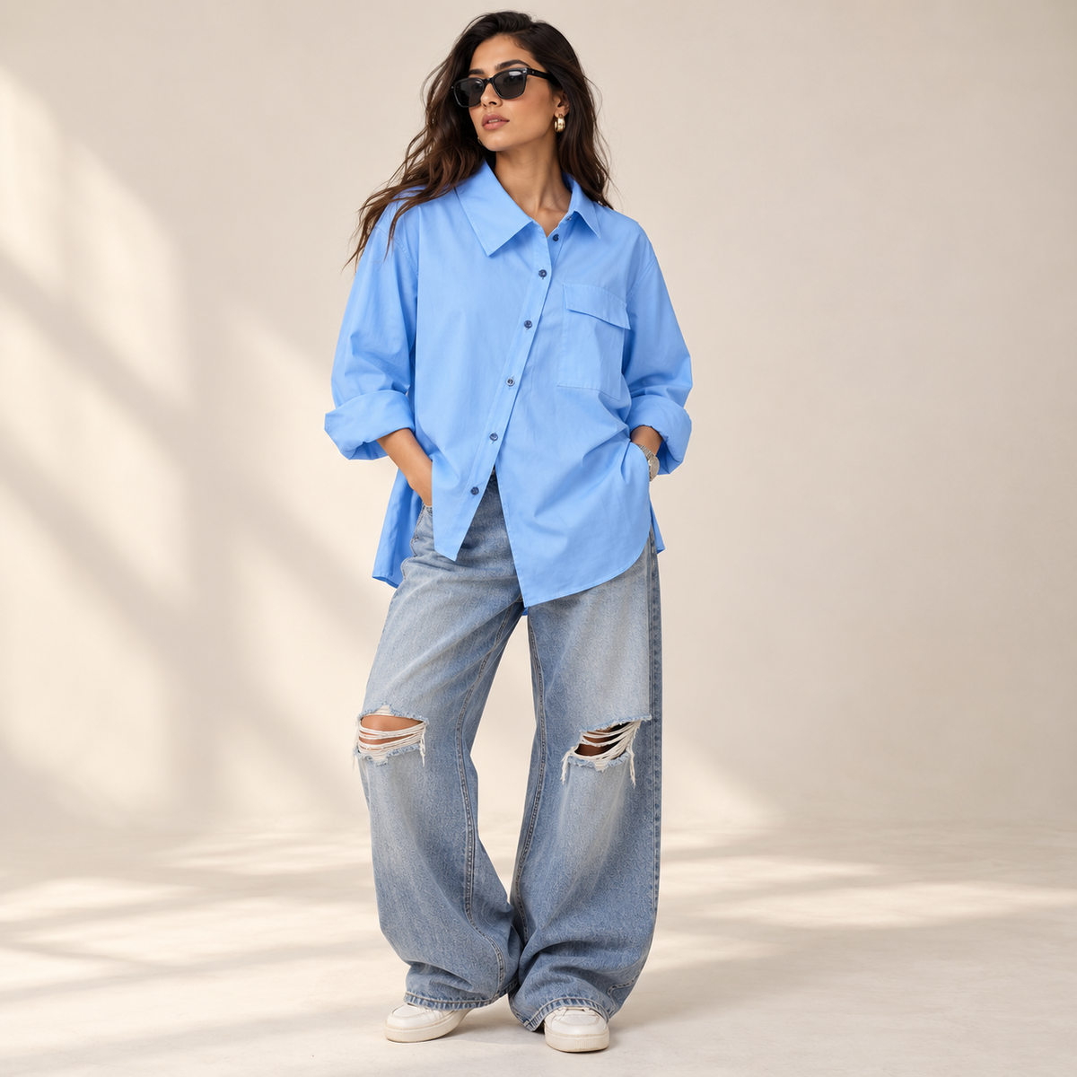 Élan Asymmetrical Oversized Shirt