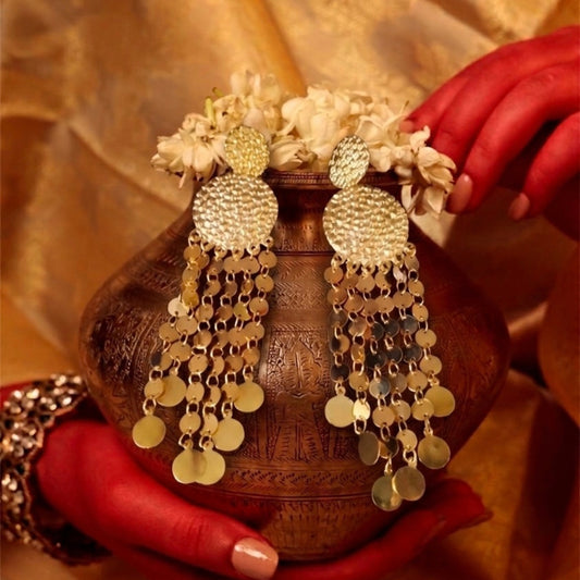 Ziya Gold tone Disc Earrings