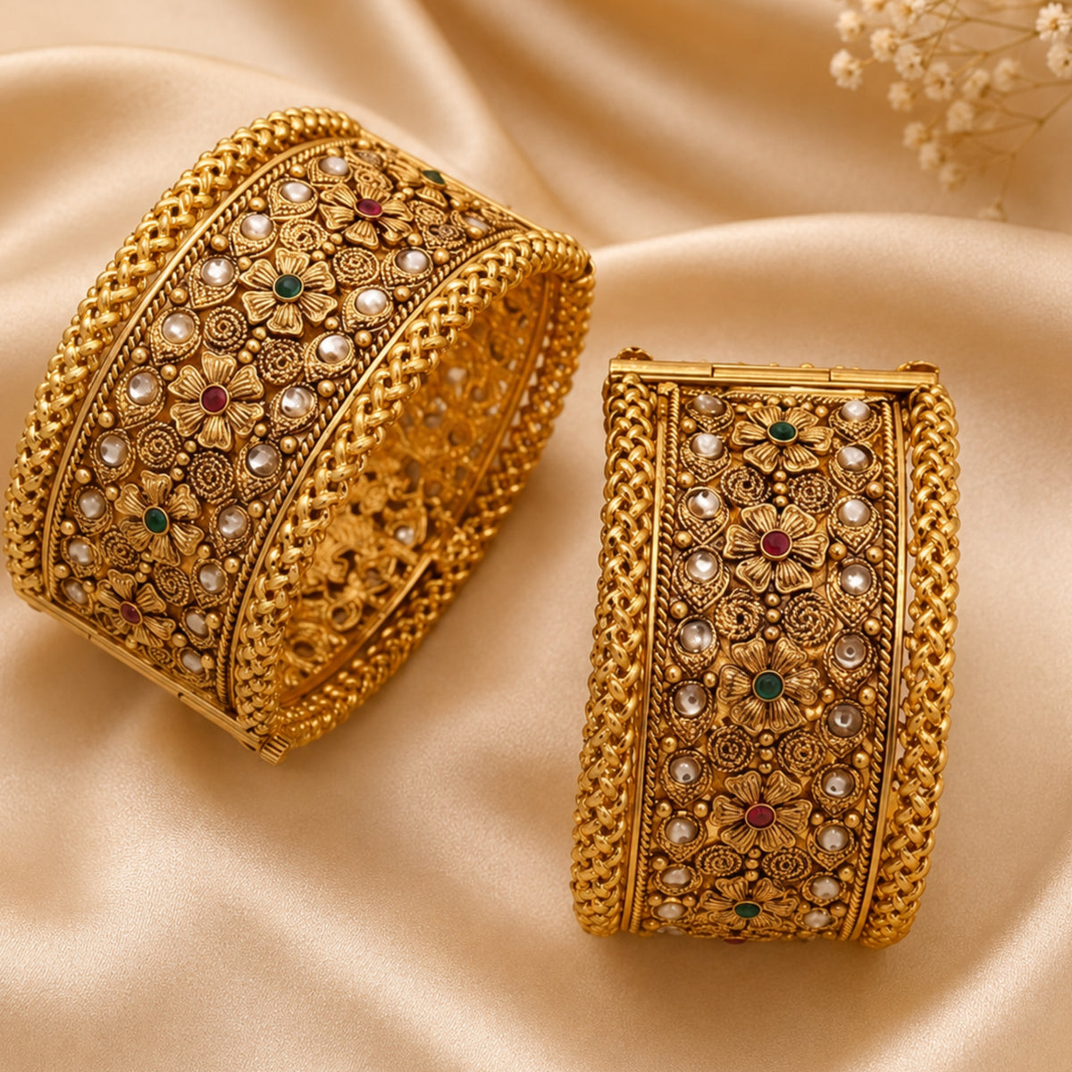 Ahana Heavy Antique Filigree Kada Set