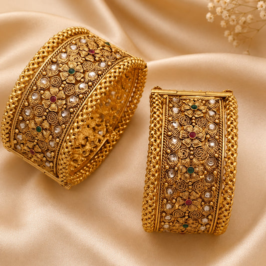Ahana Heavy Antique Filigree Kada Set