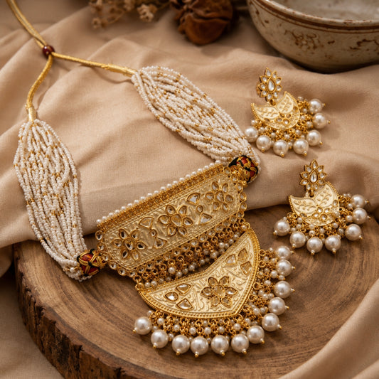 Sheesh Pearl Drop Necklace Set