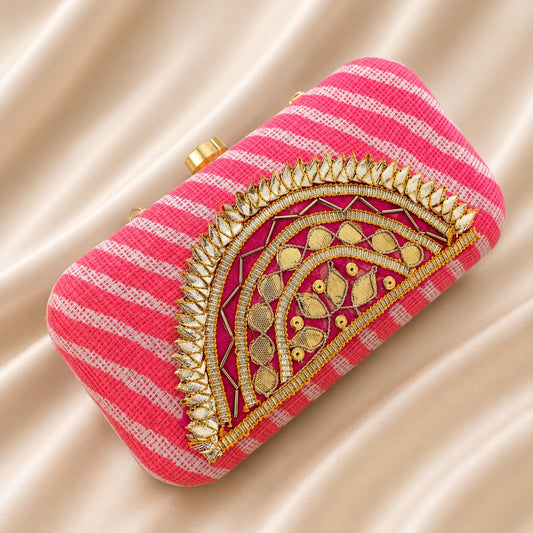 Leher Clutch (Pink)