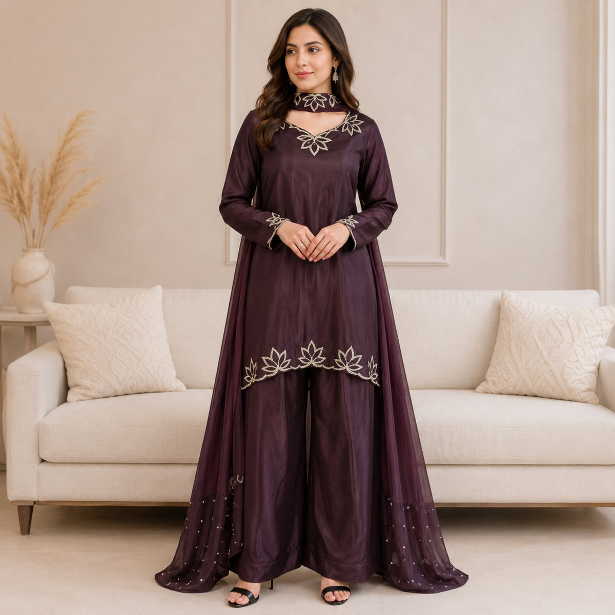 Chandni Lotus Crepe Suit Set