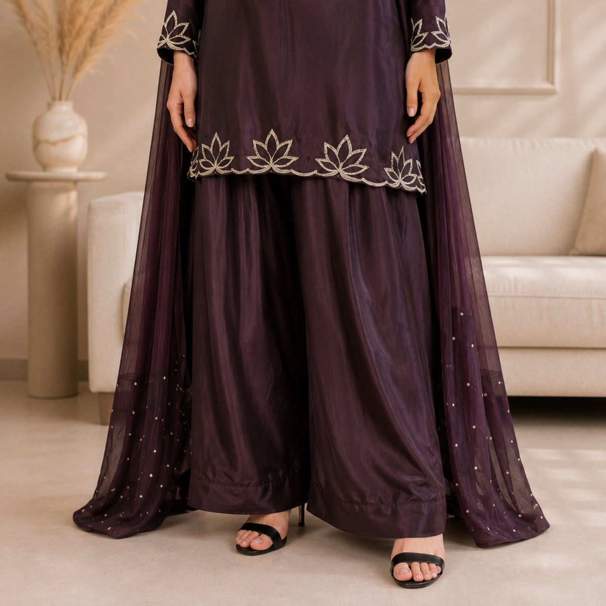 Chandni Lotus Crepe Suit Set