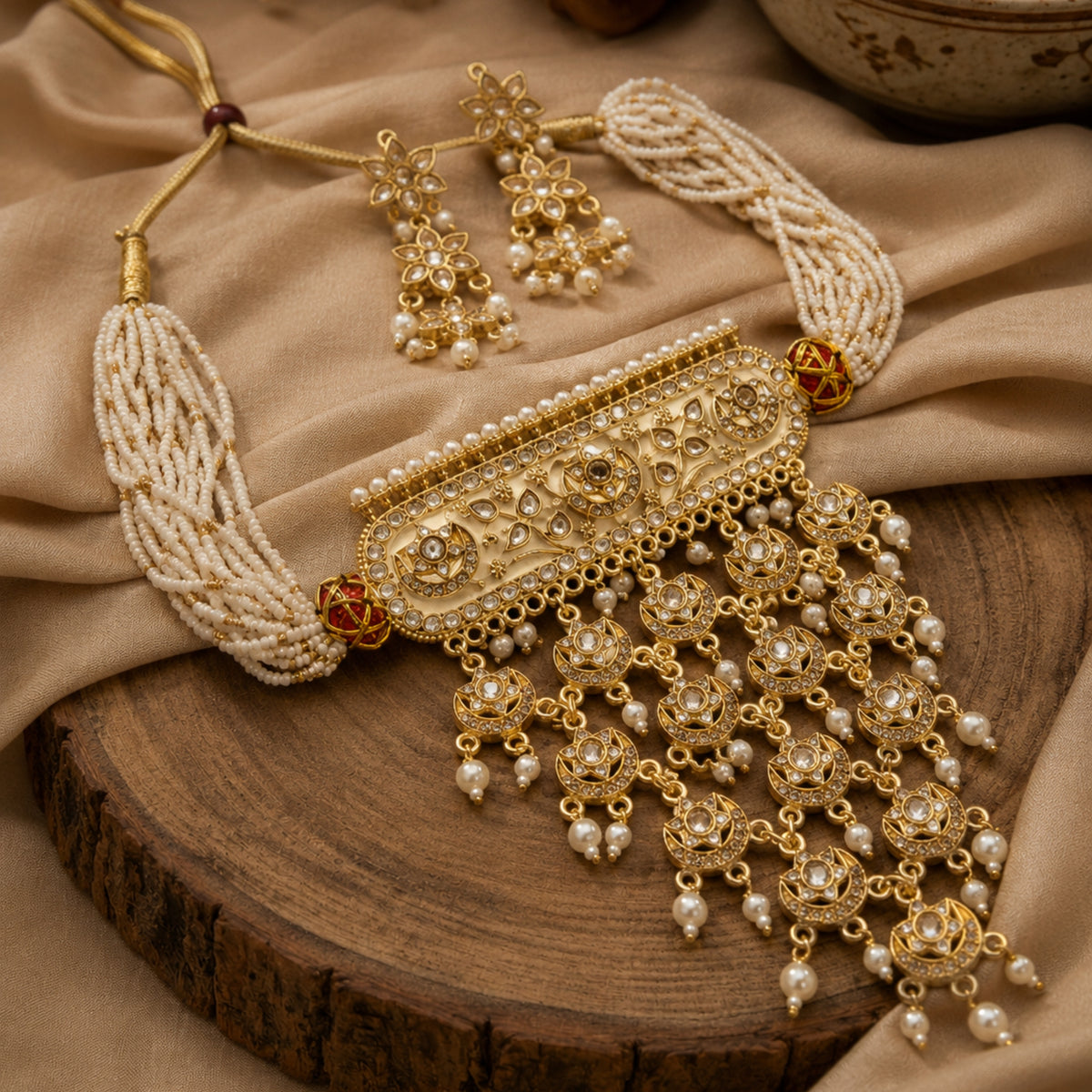 Padmavati Steps Necklace Set