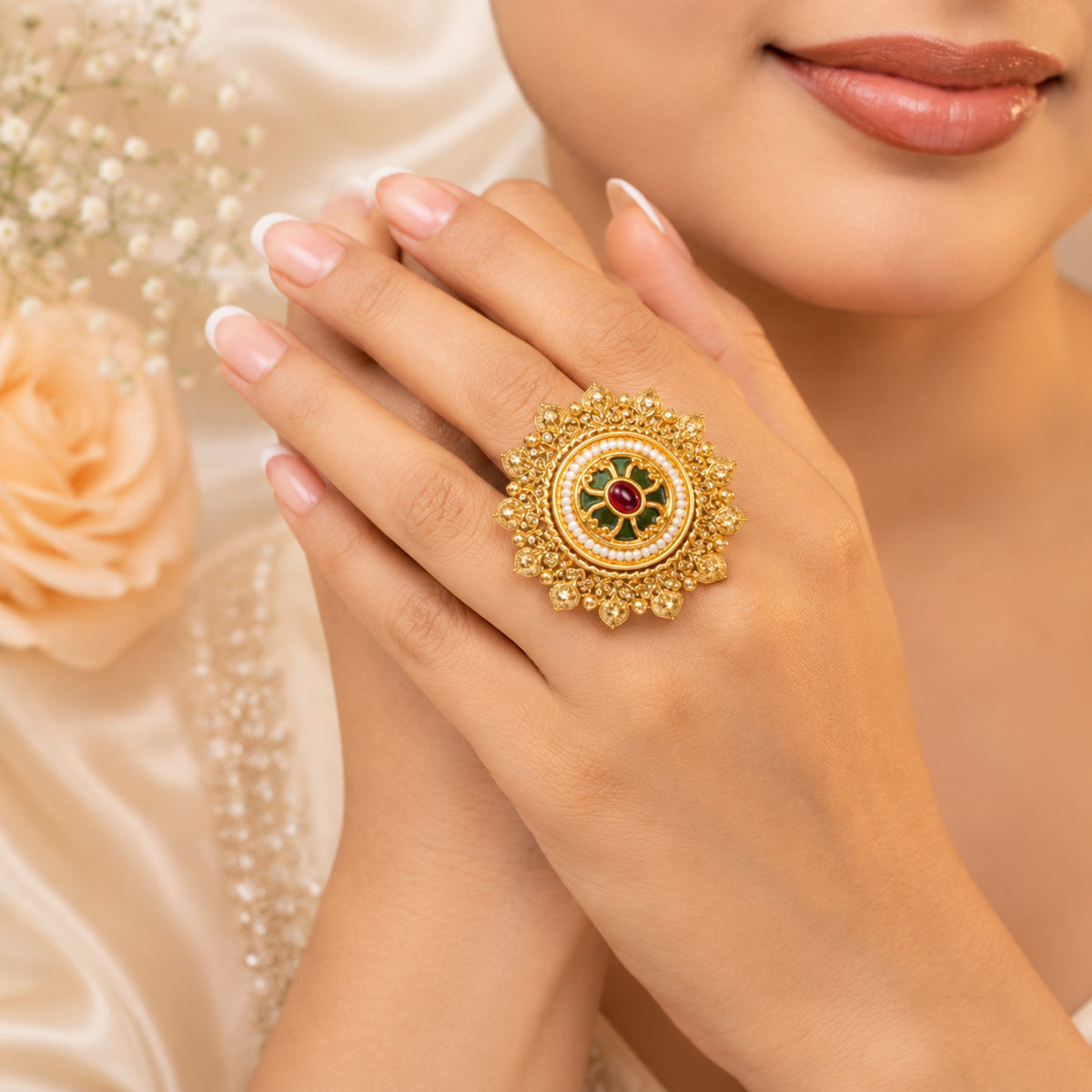 Royal Mandala Cocktail Ring