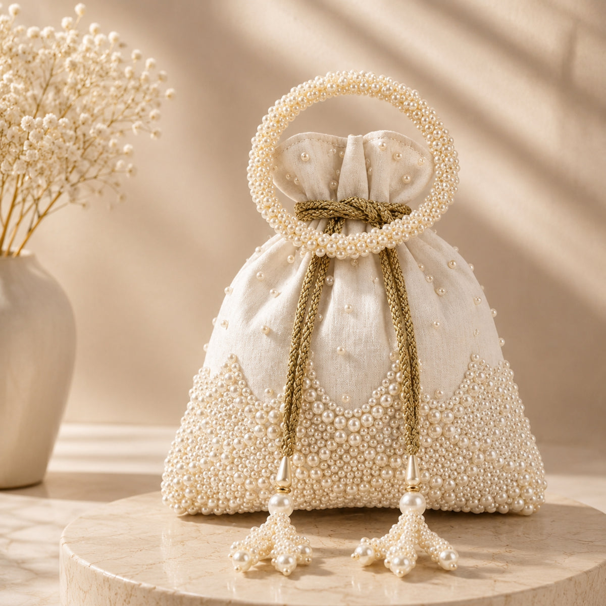 Motiya Potli Bag (Ivory)