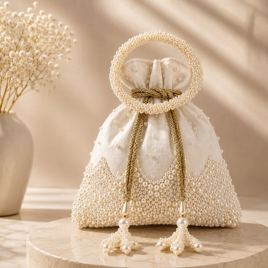 Motiya Potli Bag (Ivory)