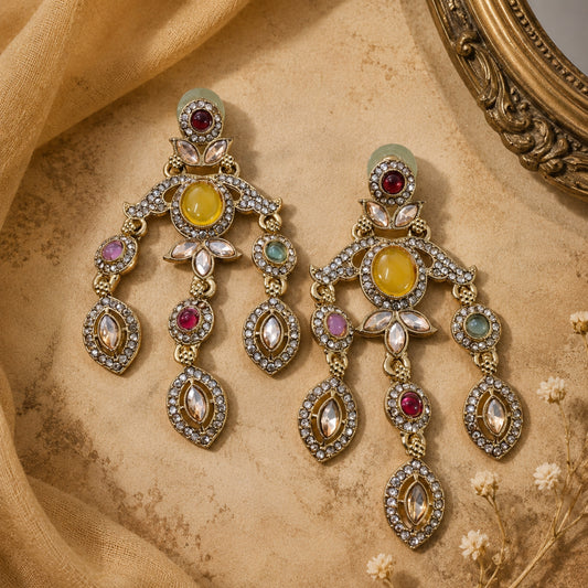 Meher Multicolor Kundan Earrings