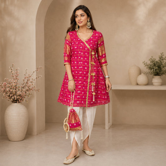 Rangrez Bandhani Suit Set