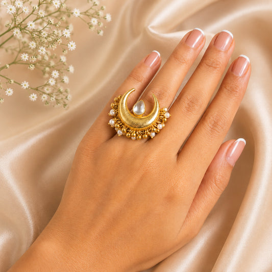 Chaand Arch Enameled Ring