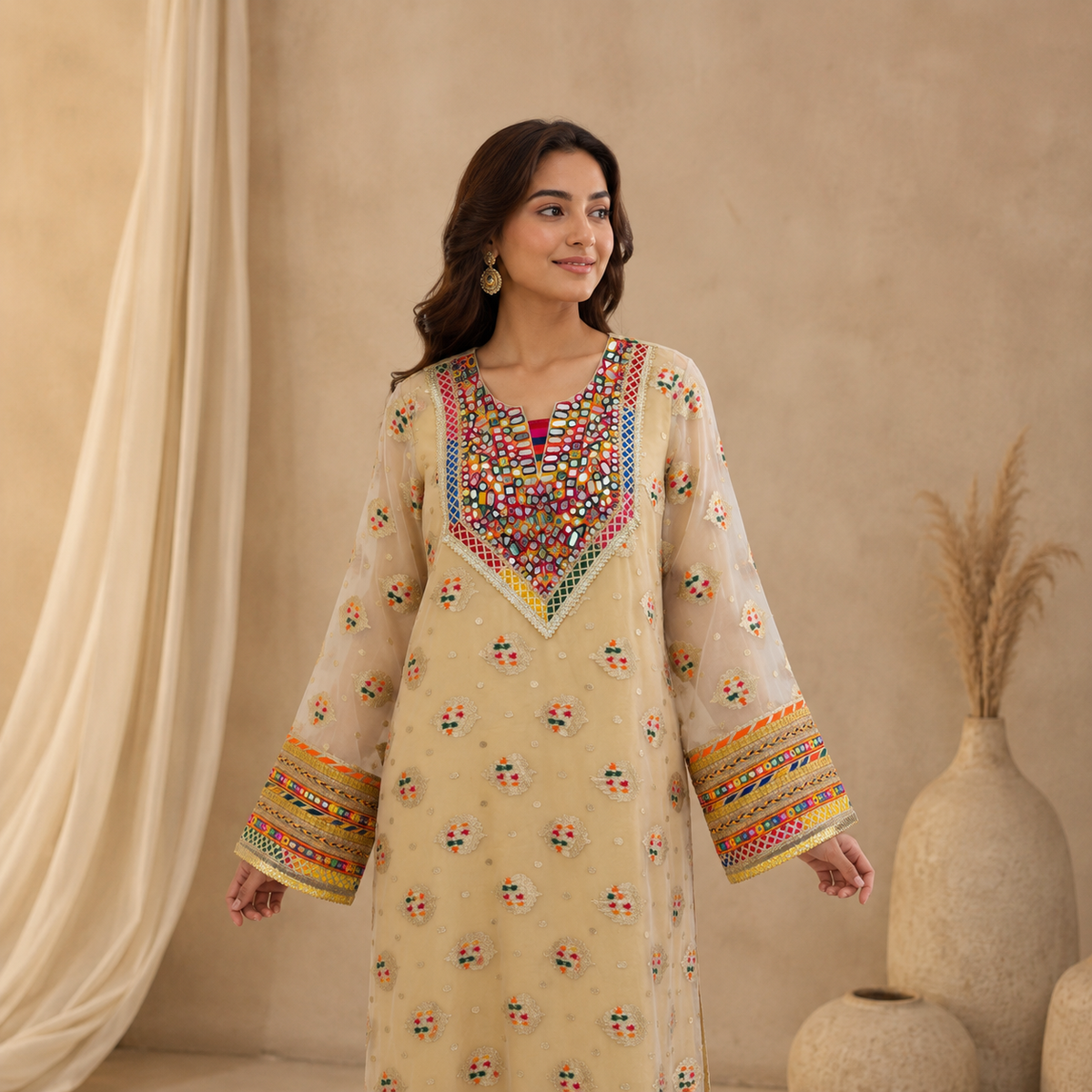 Rangrez Mirror Pheran Dress