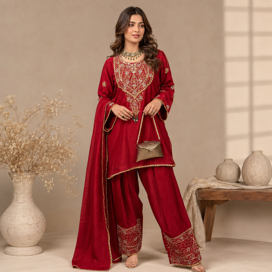 Mehroon Mahal Suit Set