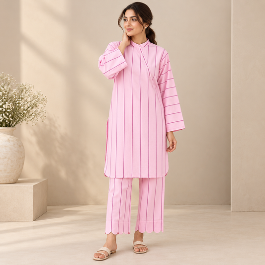 Blush Pink Pinstripe Co-Ord Set