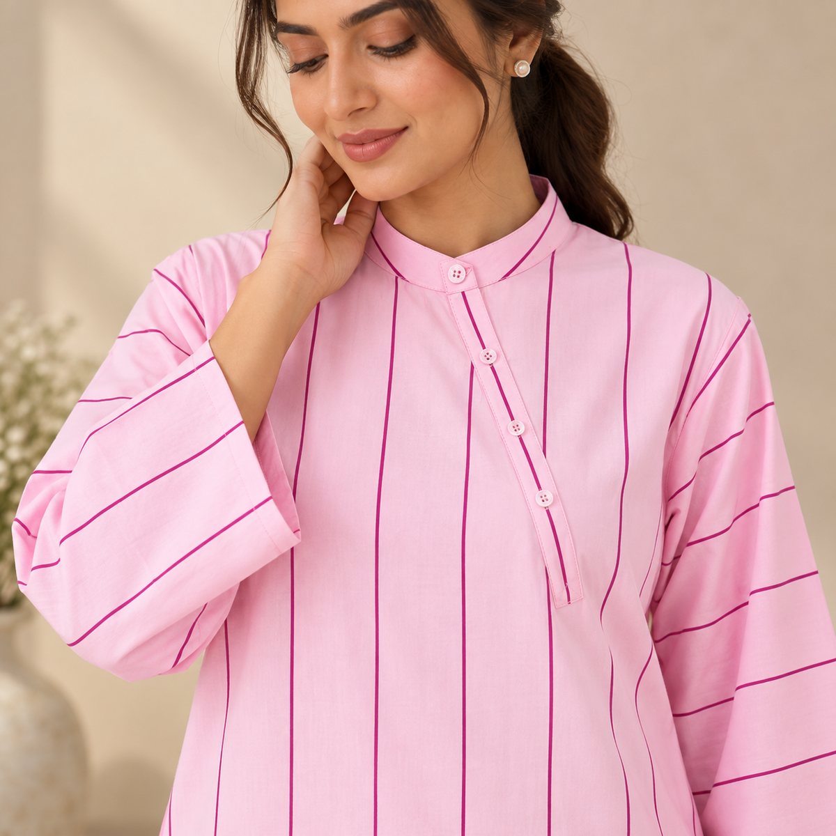 Blush Pink Pinstripe Co-Ord Set