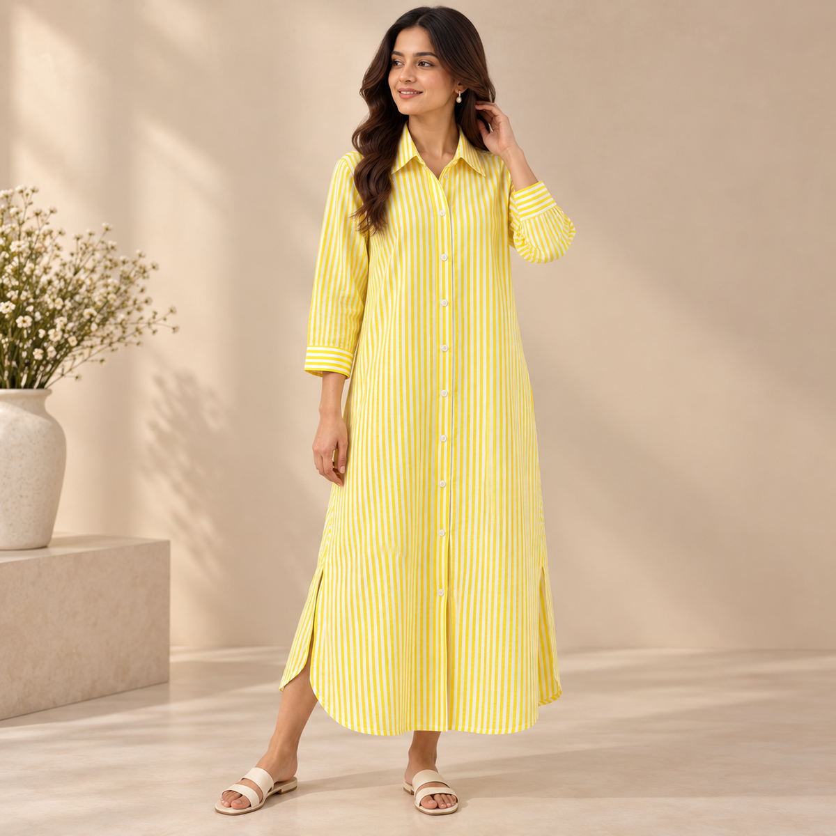 Sunshine Stripe Shirt Dress