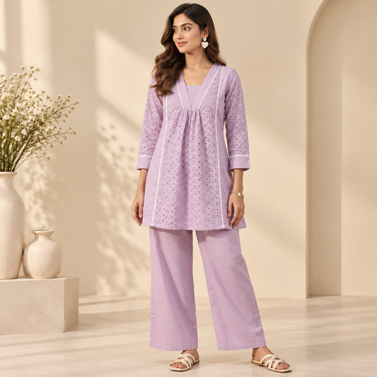 Lavender Eyelet Grace Co-Ord Set