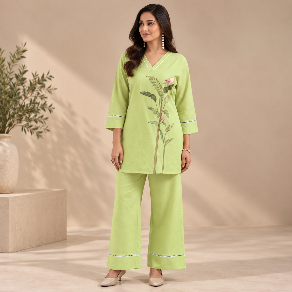 Mehreen Botanical Embroidered Co-Ord Set