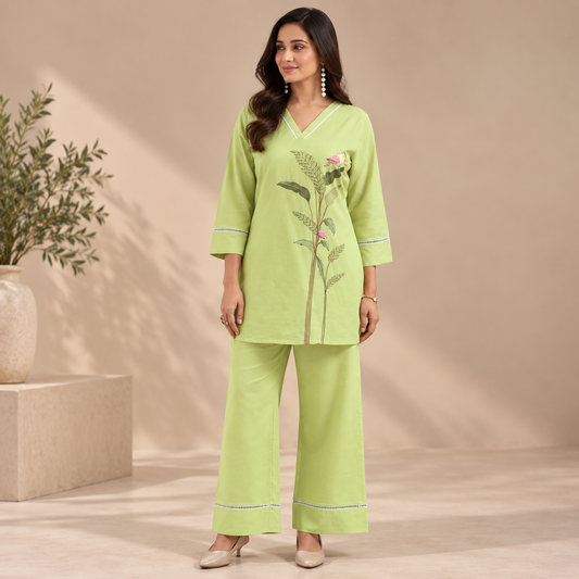 Mehreen Botanical Embroidered Co-Ord Set