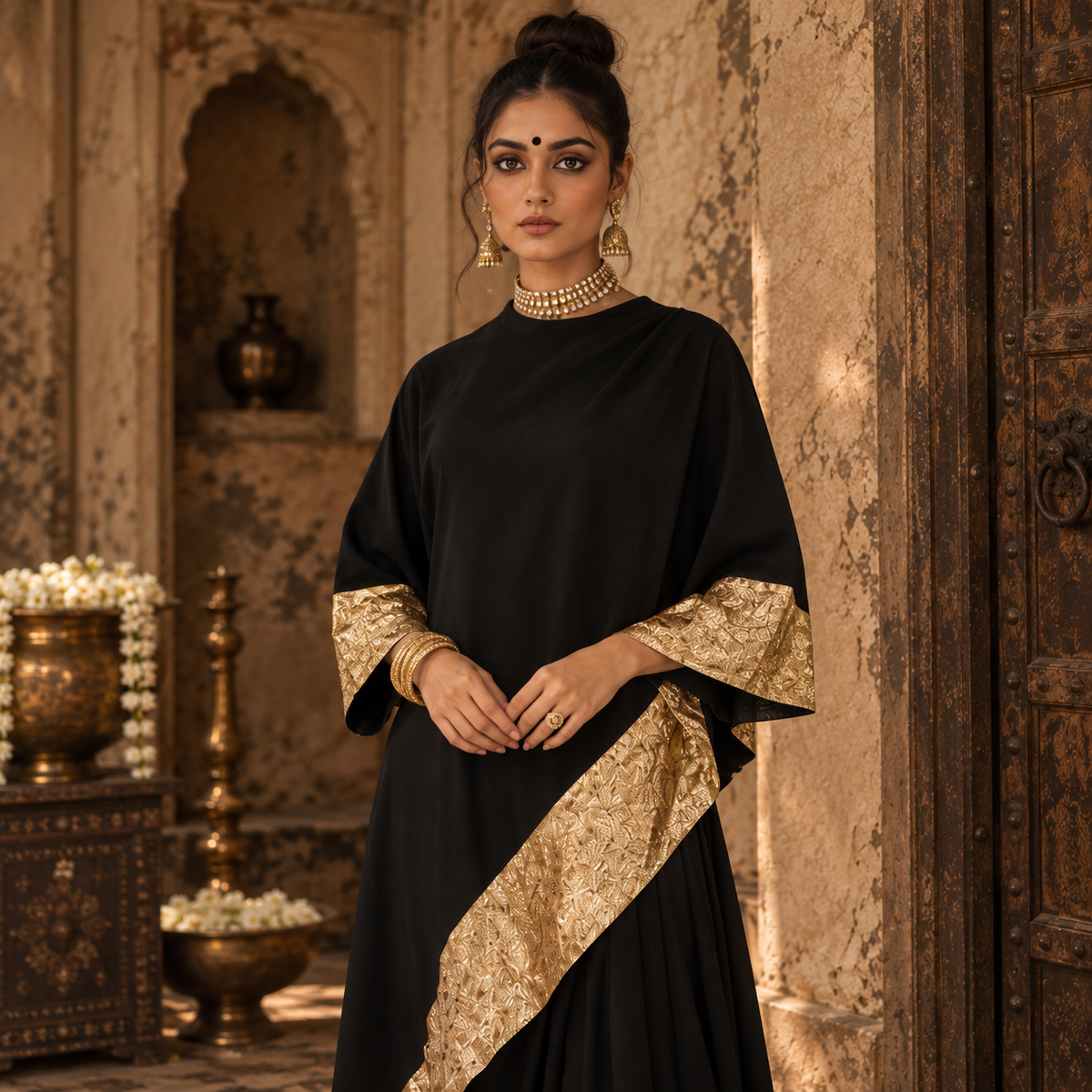 Koyal Asymmetrical Draped Ethnic Suit Set