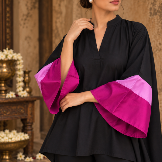 Naari Black Fuchsia Contemporary Co-Ord Set