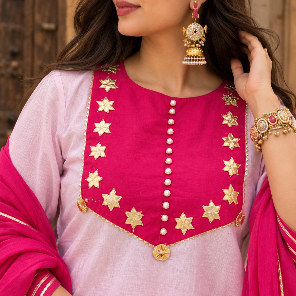 Gulaboo Blush Pink Farshi Salwar Suit Set