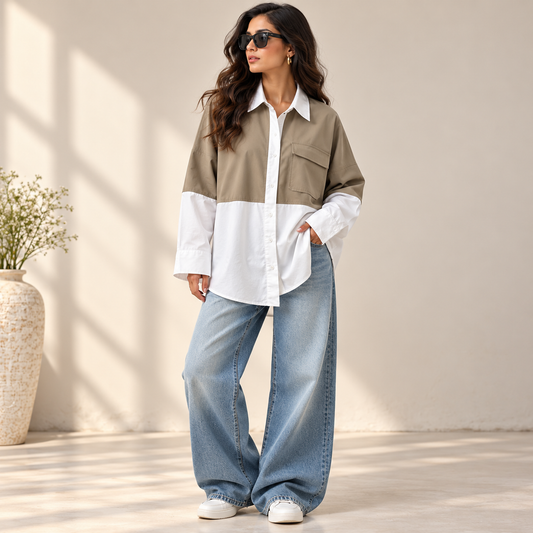 VÉRA Urban Muse Color-Block Shirt